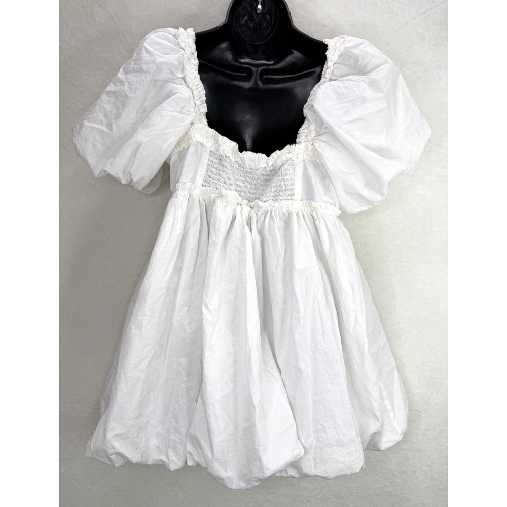 Free People Rendezvous Me White Bubble Hem Dress Size Medium - Picture 2 of 9